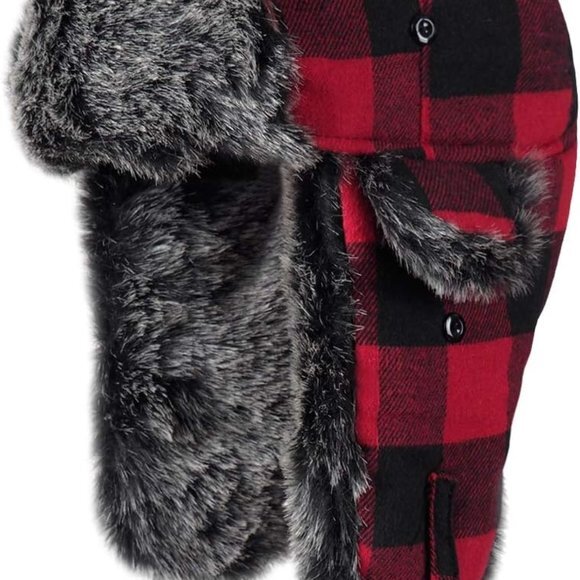 Trapper Hat Winter Hats for Women Men with Faux Fur Ear Flaps - Picture 6 of 8